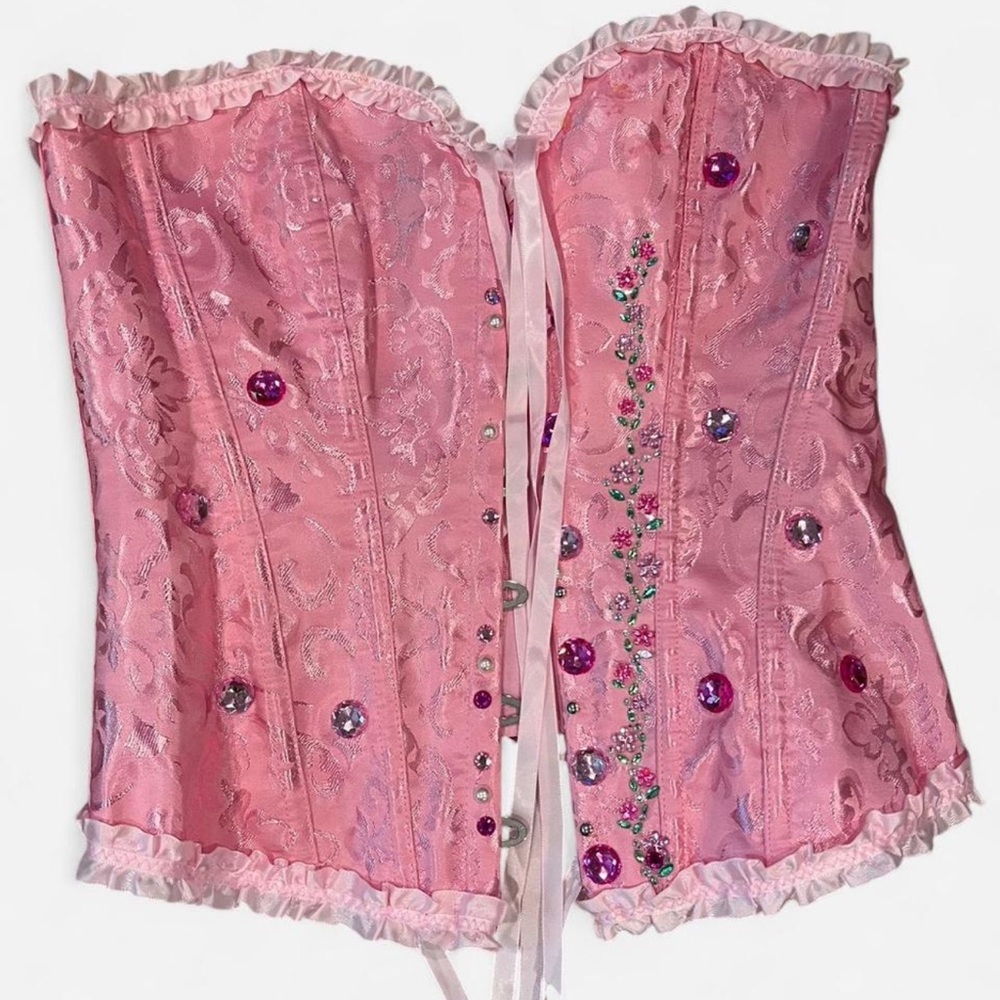 Pink Embellished Corset Top